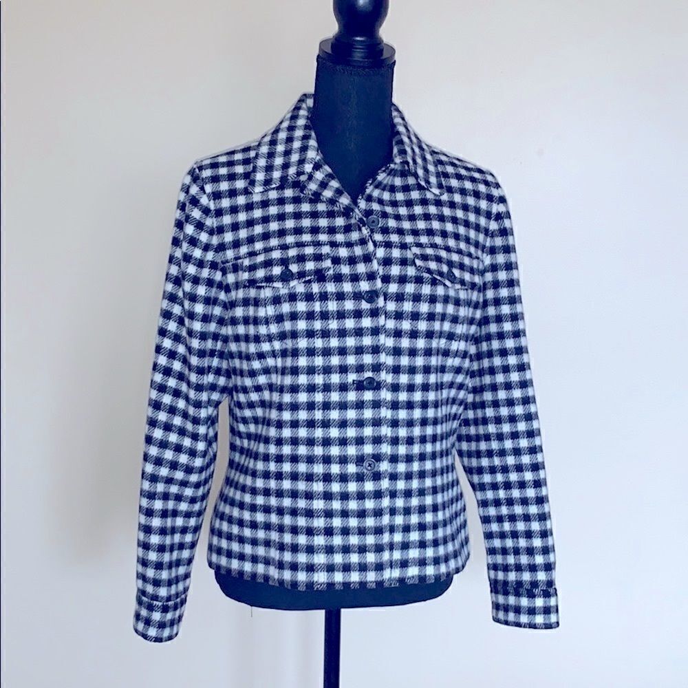 Talbots buffalo plaid wool Blazer Shacket